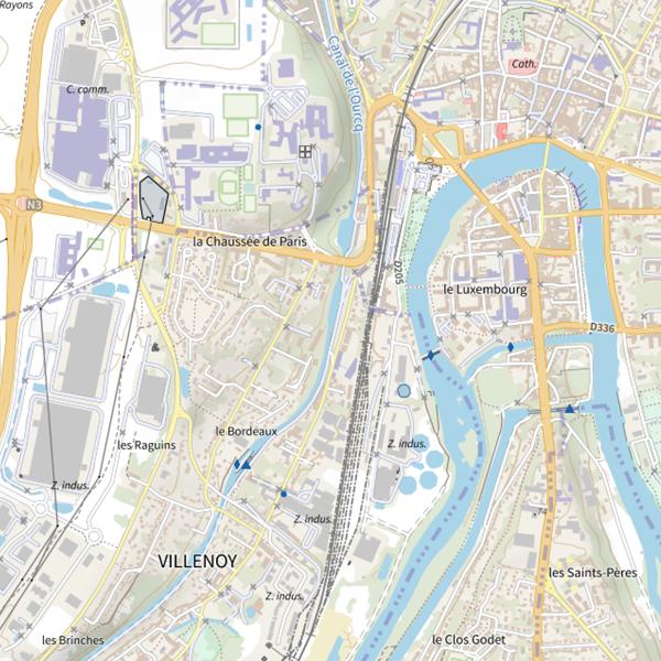 Plan cartographique de Canal de l'Ourcq (Seine-et-Marne)