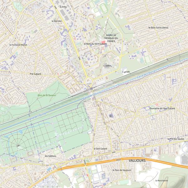 Plan cartographique de Canal de l'Ourcq (Seine-Saint-Denis)