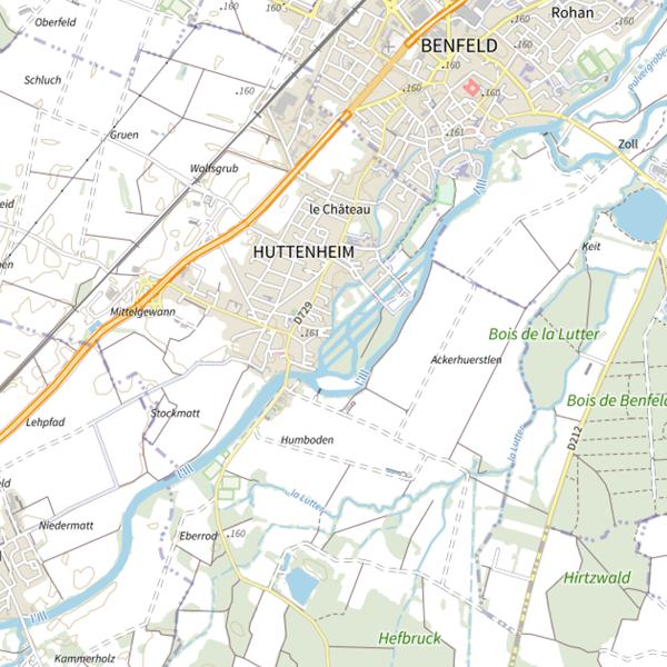 Plan cartographique de Canal de l'usine de Huttenheim