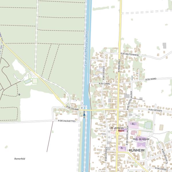 Plan cartographique de Canal de Neuf Brisach