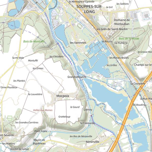 Plan cartographique de Canal du Loing