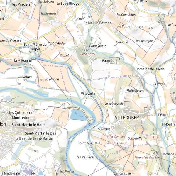 Plan cartographique de Canal du midi