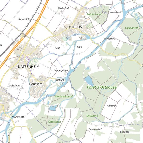 Plan cartographique de Canal du moulin d'Osthouse