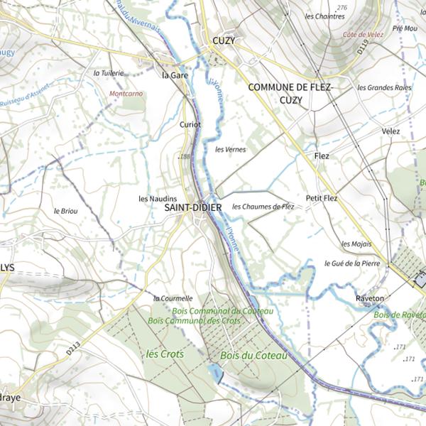 Plan cartographique de Canal du Nivernais