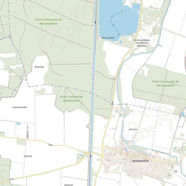 Plan cartographique de Canal du Rhône au Rhin déclassé (Bas-Rhin)