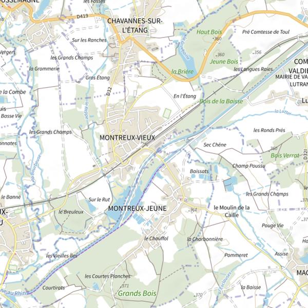 Plan cartographique de Canal du Rhône au Rhin (Haut-Rhin)