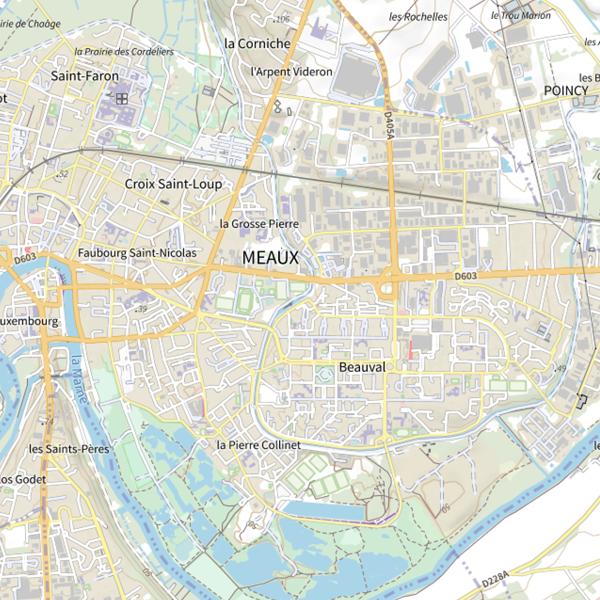 Plan cartographique de Canal e l'Ourcq