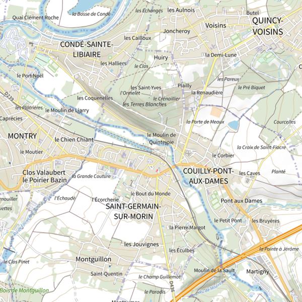 Plan cartographique de Canal latéral du Grand Morin