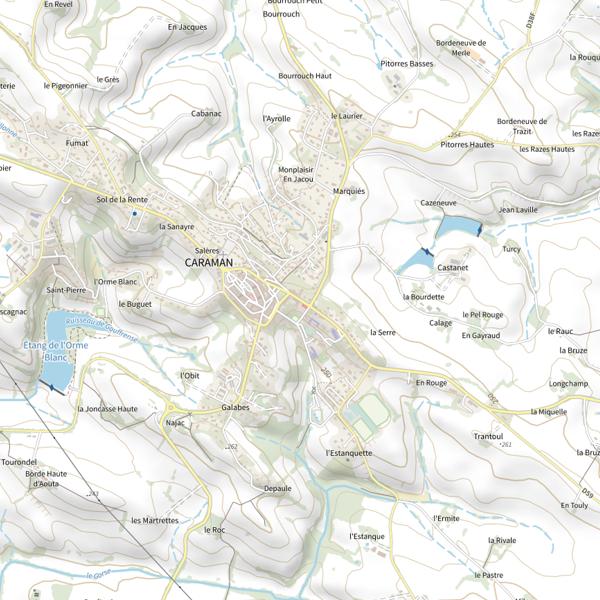 Plan cartographique de Caraman - Caraman Vert