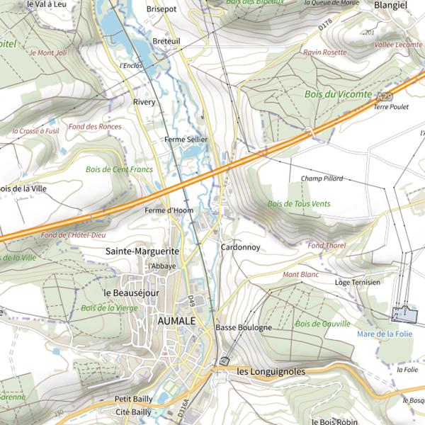 Plan cartographique de Cardonnoy - Parcours mouche