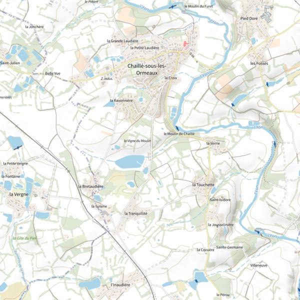Plan cartographique de Carnadrome de la Bretaudière à Chaillé-sous-les-Ormeaux : 4,7 ha