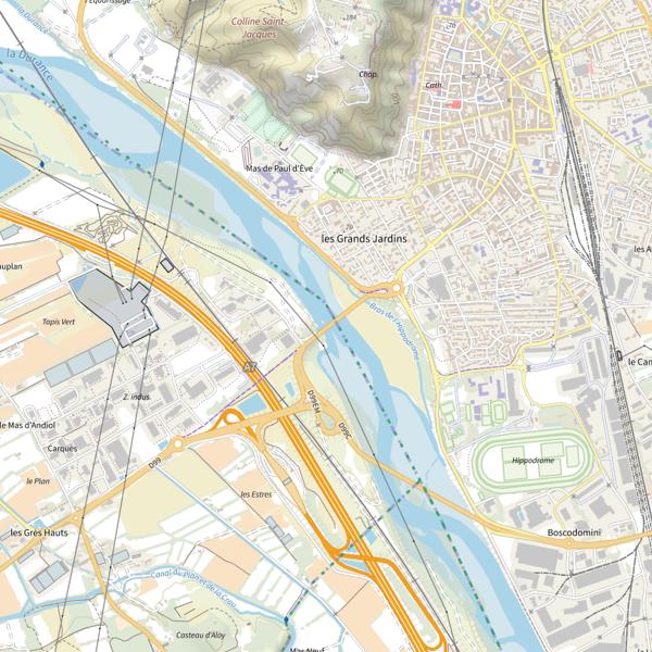 Plan cartographique de Carpe de nuit (Bouches-du-Rhône)