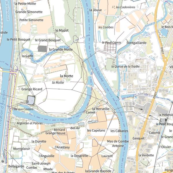 Plan cartographique de Carpe de nuit (Gard)