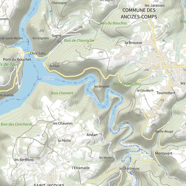 Plan cartographique de Carpe de nuit (Puy-de-Dôme)