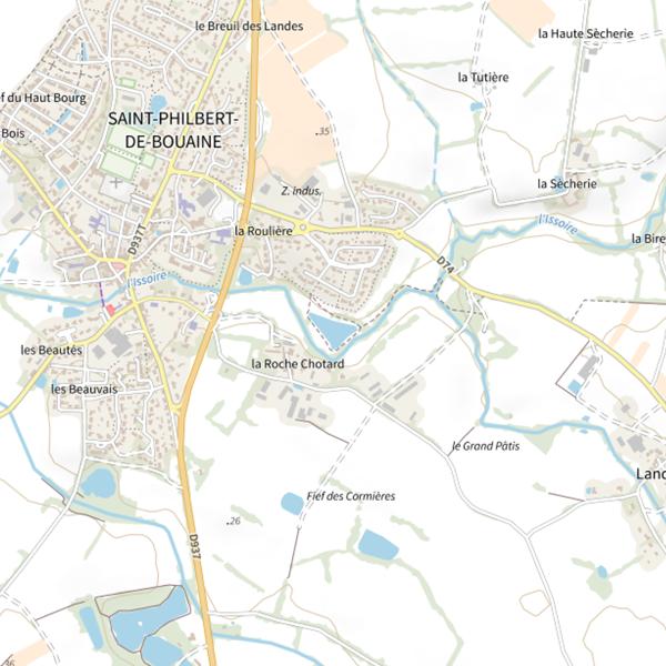 Plan cartographique de Carpodrome communal à Saint Philbert de Bouaine : 0,7 ha (En assec en 2025)