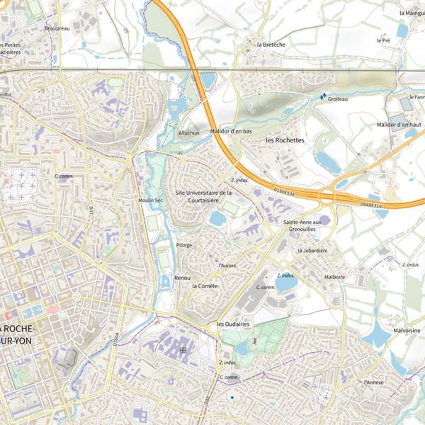 Plan cartographique de Carpodrome de la Courtaisière à la Roche sur Yon : 0,8 ha