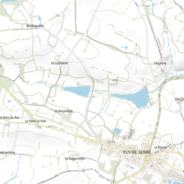 Plan cartographique de Carpodrome de la Morinière à Puy de Serre : 1,85 ha