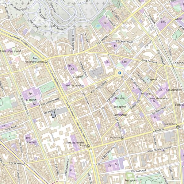 Plan cartographique de Carpodrome de Terre Neuve