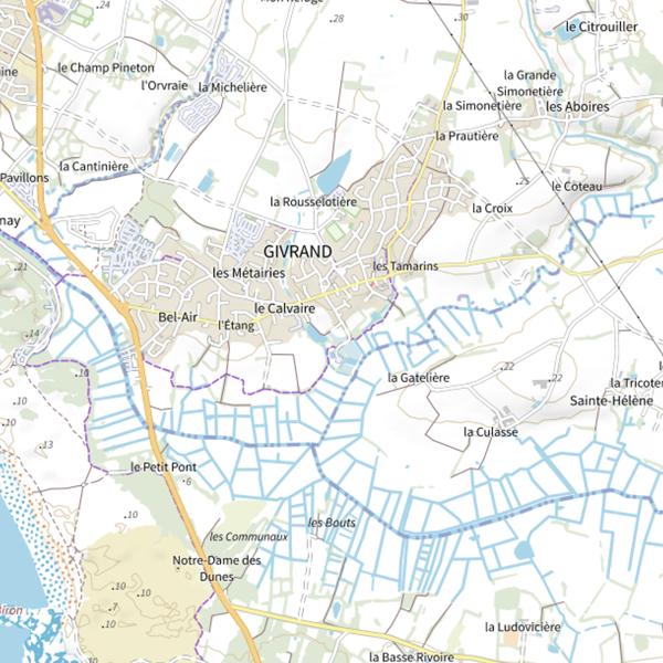 Plan cartographique de Carpodrome des Vallées à Givrand : 0.4 ha