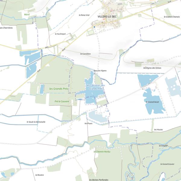 Plan cartographique de Carrière des Grands Prés (carpes)