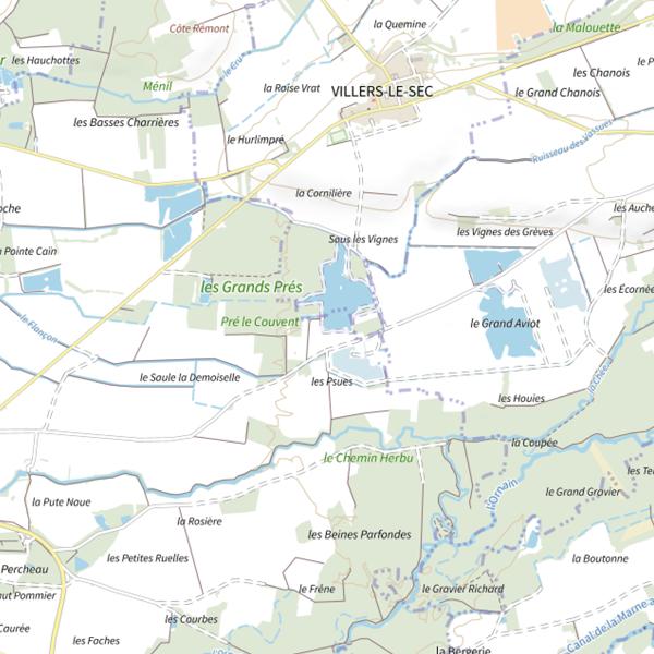 Plan cartographique de Carrière des Grands Prés (truites)