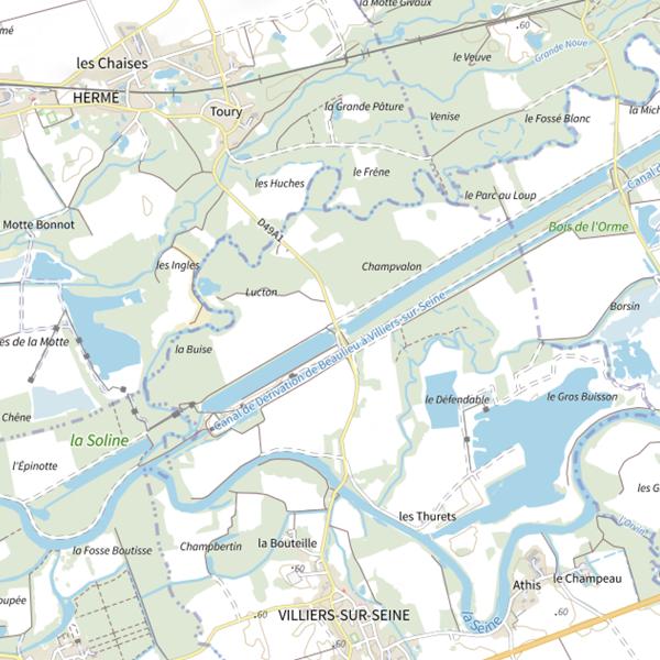 Plan cartographique de Casier à granulats