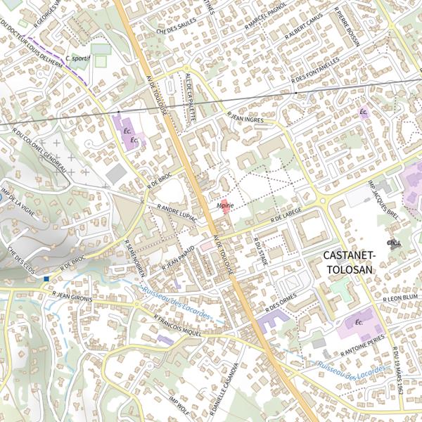 Plan cartographique de Castanet-Tolosan