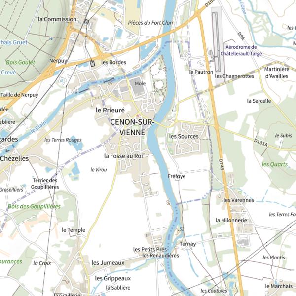 Plan cartographique de Cenon (Miniport)