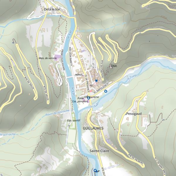 Plan cartographique de Centre Social du Canton de Guillaumes