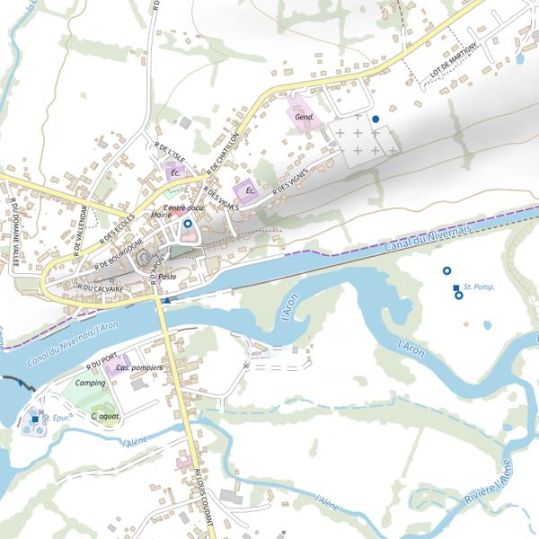 Plan cartographique de Cercy la Tour