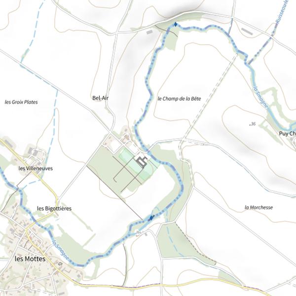 Plan cartographique de Chaligny, La Smagne