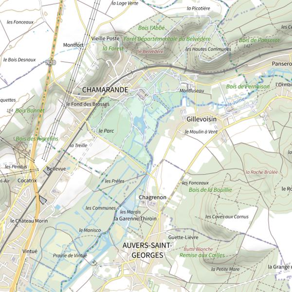 Plan cartographique de Chamarande