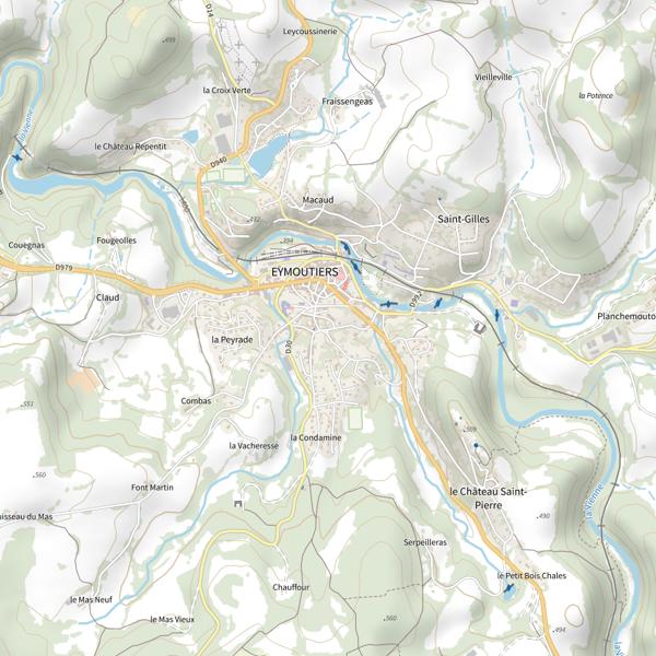 Plan cartographique de Chambres d'Hôte Les Cersisiers