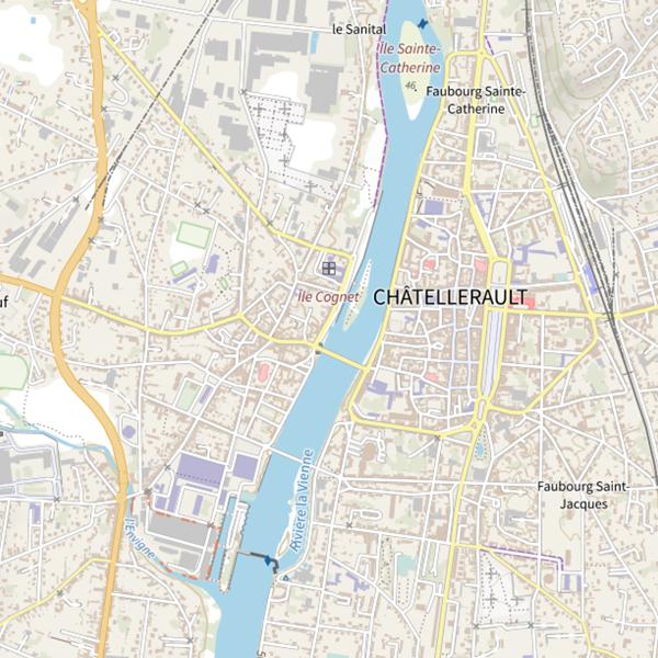 Plan cartographique de Chatellerault (les quais)