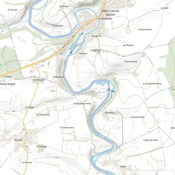 Plan cartographique de Chatillon-en-Bazois