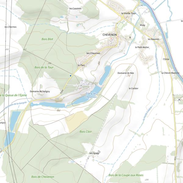 Plan cartographique de Chevenon