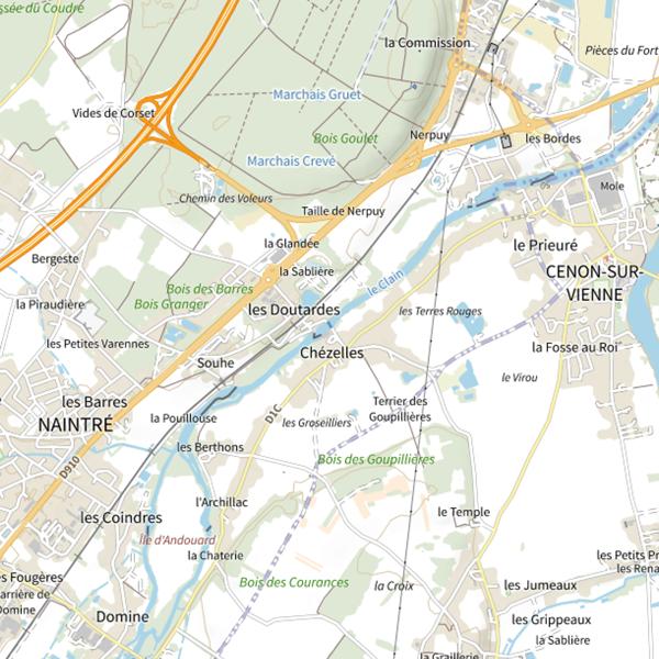 Plan cartographique de Chezelles (Bac)