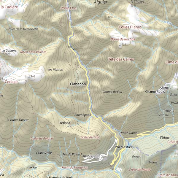 Plan cartographique de Ciabanon