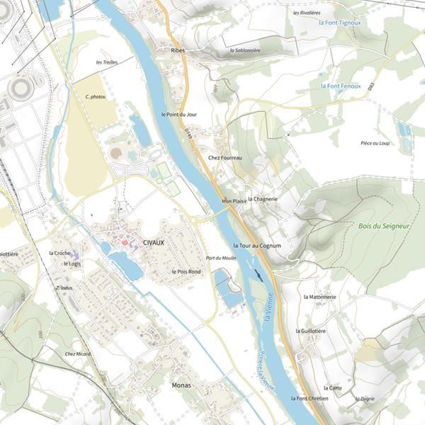 Plan cartographique de Civaux