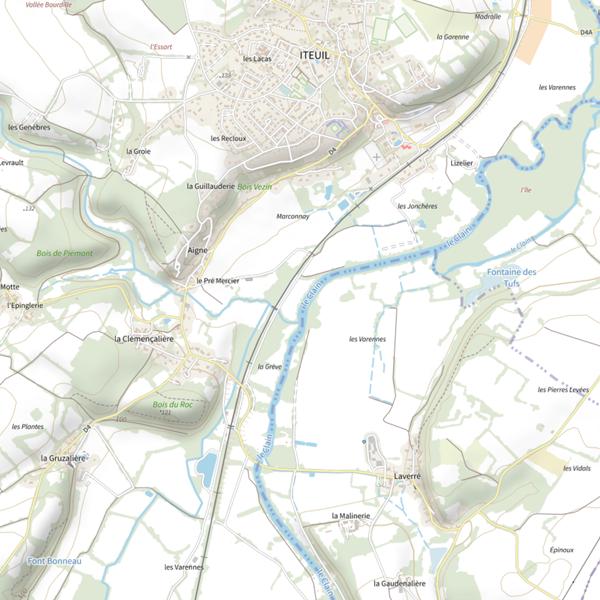 Plan cartographique de Clain (Iteuil)