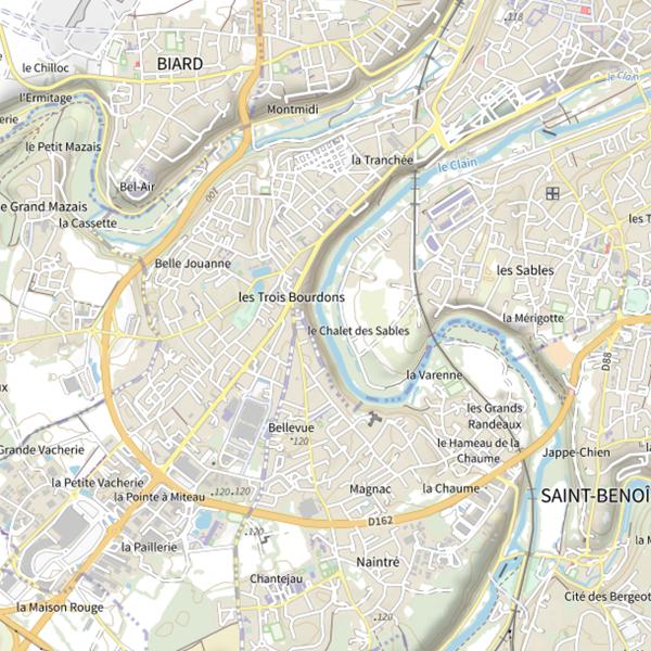 Plan cartographique de Clain (La Varenne)