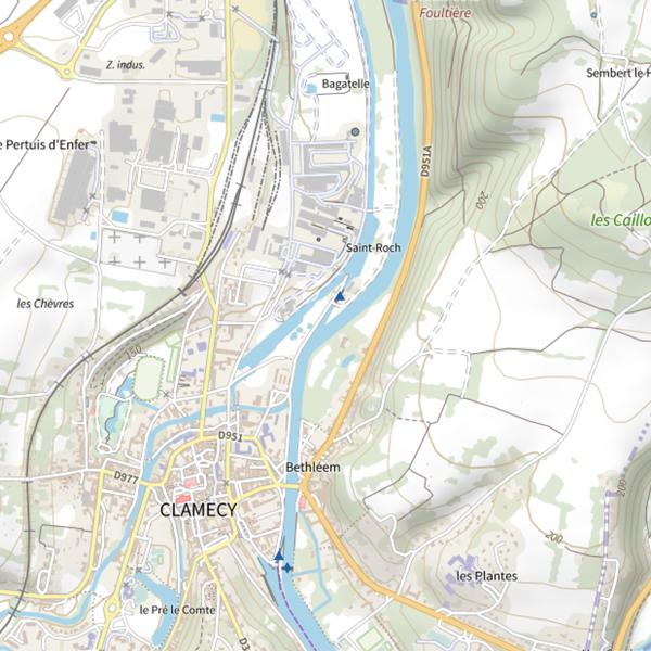 Plan cartographique de Clamecy
