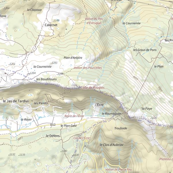 Plan cartographique de Colle de Rougies