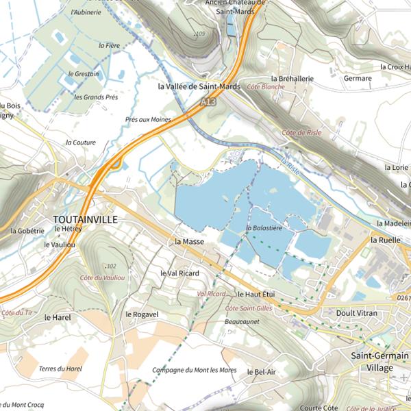 Plan cartographique de Complexe des étangs