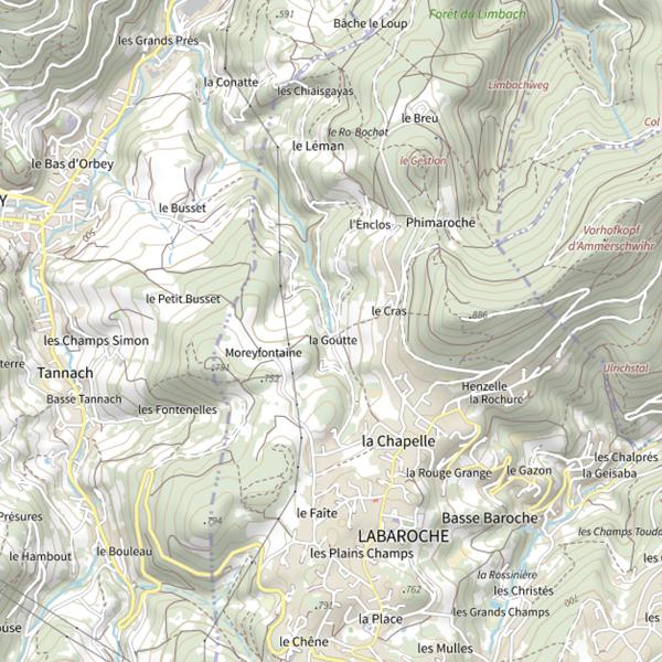 Plan cartographique de Conatte