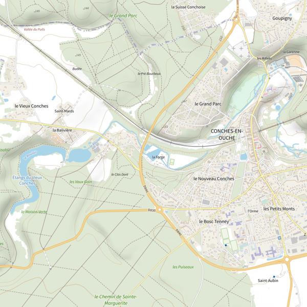 Plan cartographique de Conches-en-ouche