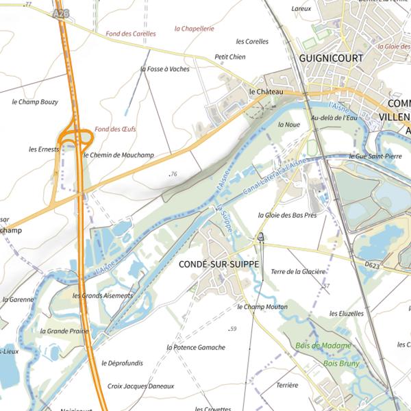 Plan cartographique de Confluence Aisne & Suippe