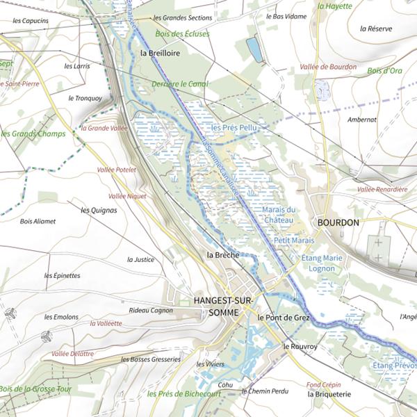 Plan cartographique de Conseil Départemental Somme Bourdon- Les Cavins