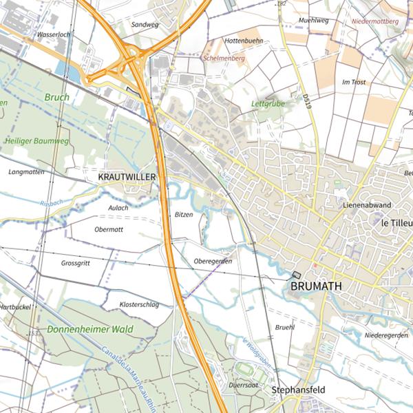 Plan cartographique de Contournement du moulin Goep