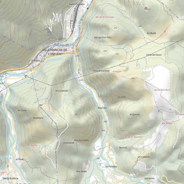 Plan cartographique de Corneilla-de-Conflent